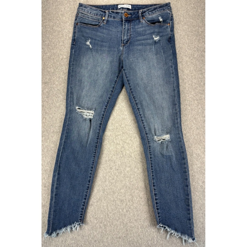 Articles of Society Suzi Step Hem Cropped Skinny Jeans 30 Newport Wash Distresse